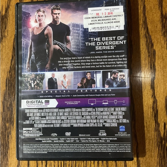 Divergent, Insurgent & Allegiant DVD series - Picture 9 of 9